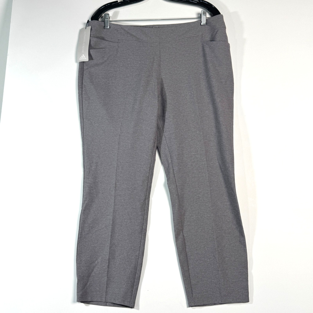 NWT Adidas Ultimate Adistar Women Gray Golf‎ Pants Size L Performance Stretch